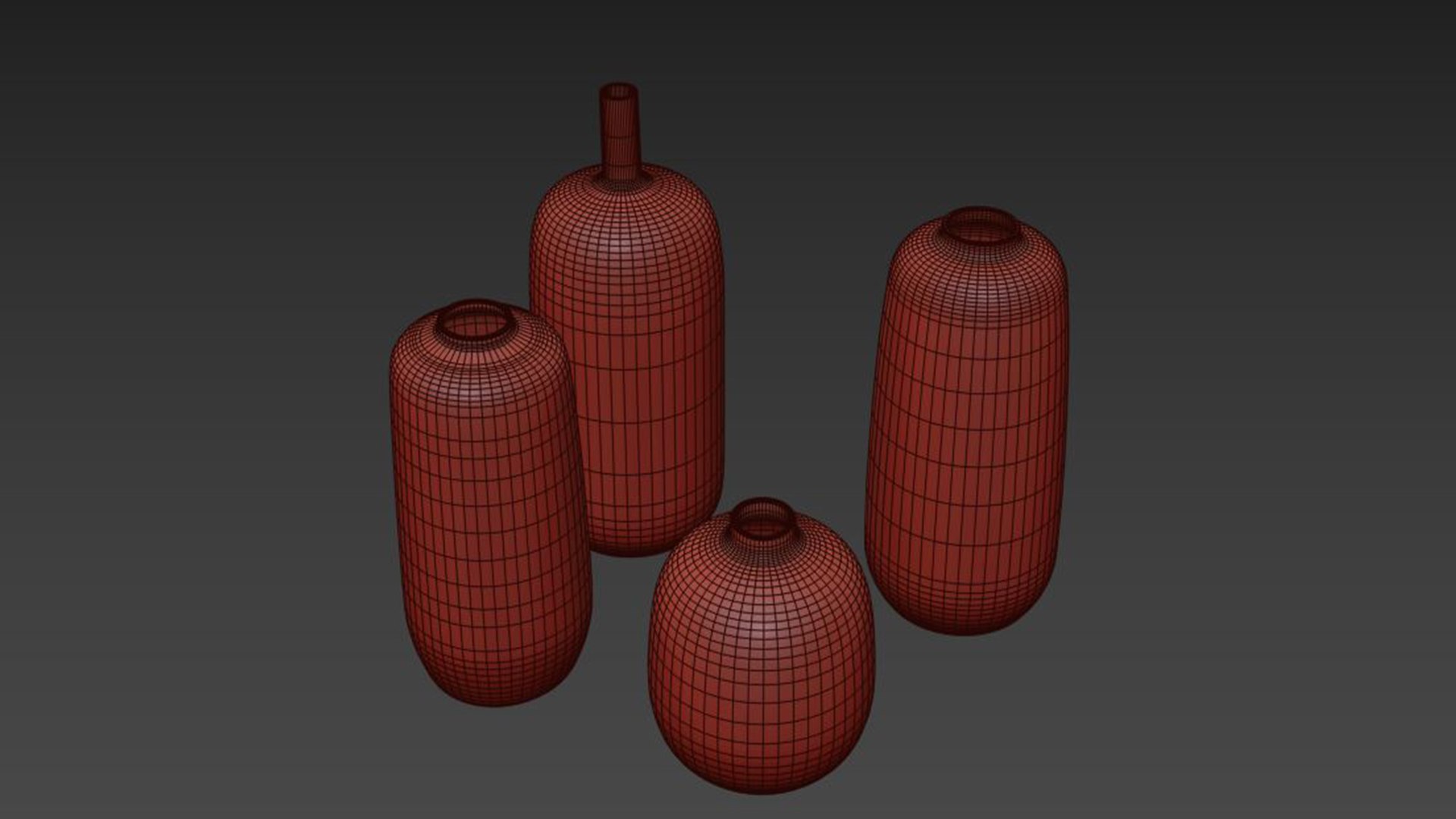 Set decorative ceramic vases 3D model - TurboSquid 2121755