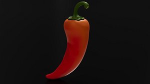 3D Food Vegetables Chili Pepper