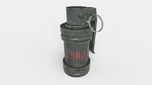 3D Low Poly Futuristic Grenade