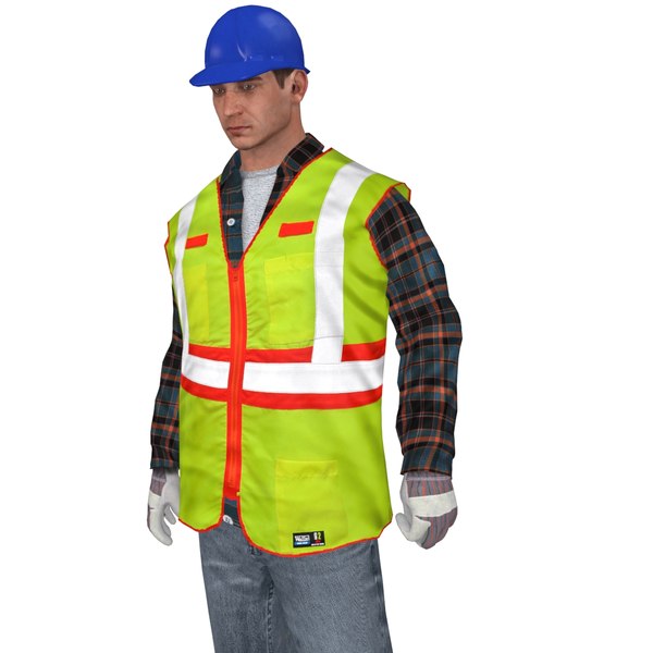 rigged worker man 3d ma