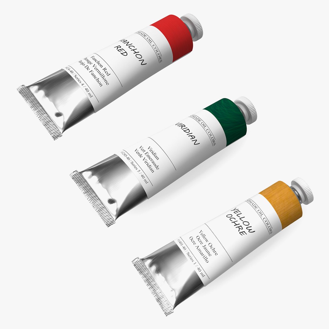 Oil Paint Tubes Collection 2 3D model preview
