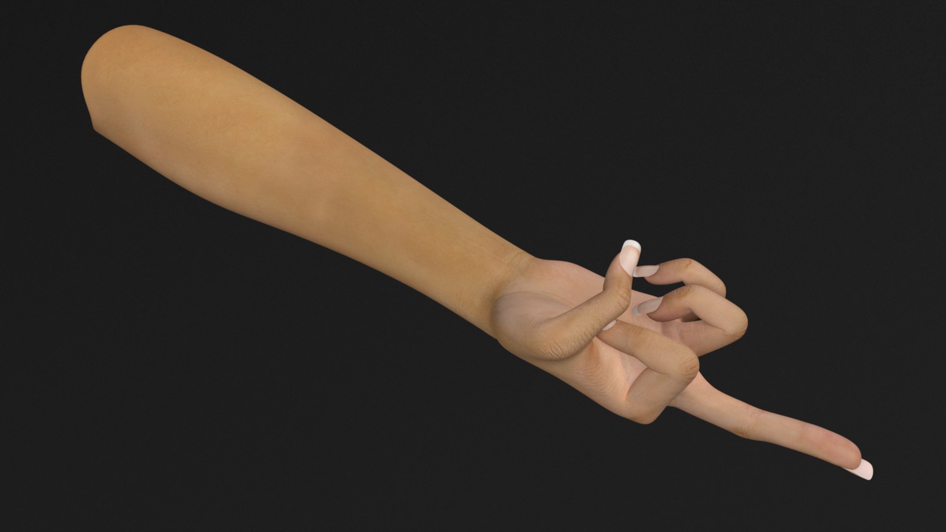3D Model Female Hand Middle Finger Sign - TurboSquid 2194884
