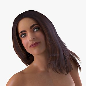3D nude woman knees pose