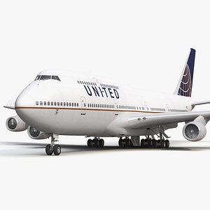 3d model boeing 747 400 united