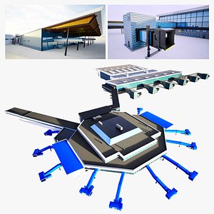 Bergen Airport Flesland Terminal  Low Poly 3D Model Exterior Only 3D model