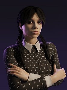 Wednesday Jenna Ortega rigged model