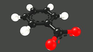 Sodium benzoate formula 3D model