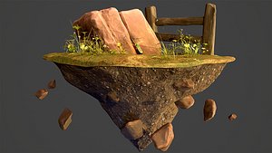 3D environment diorama rock