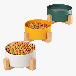 pet elevated feeder food 3D