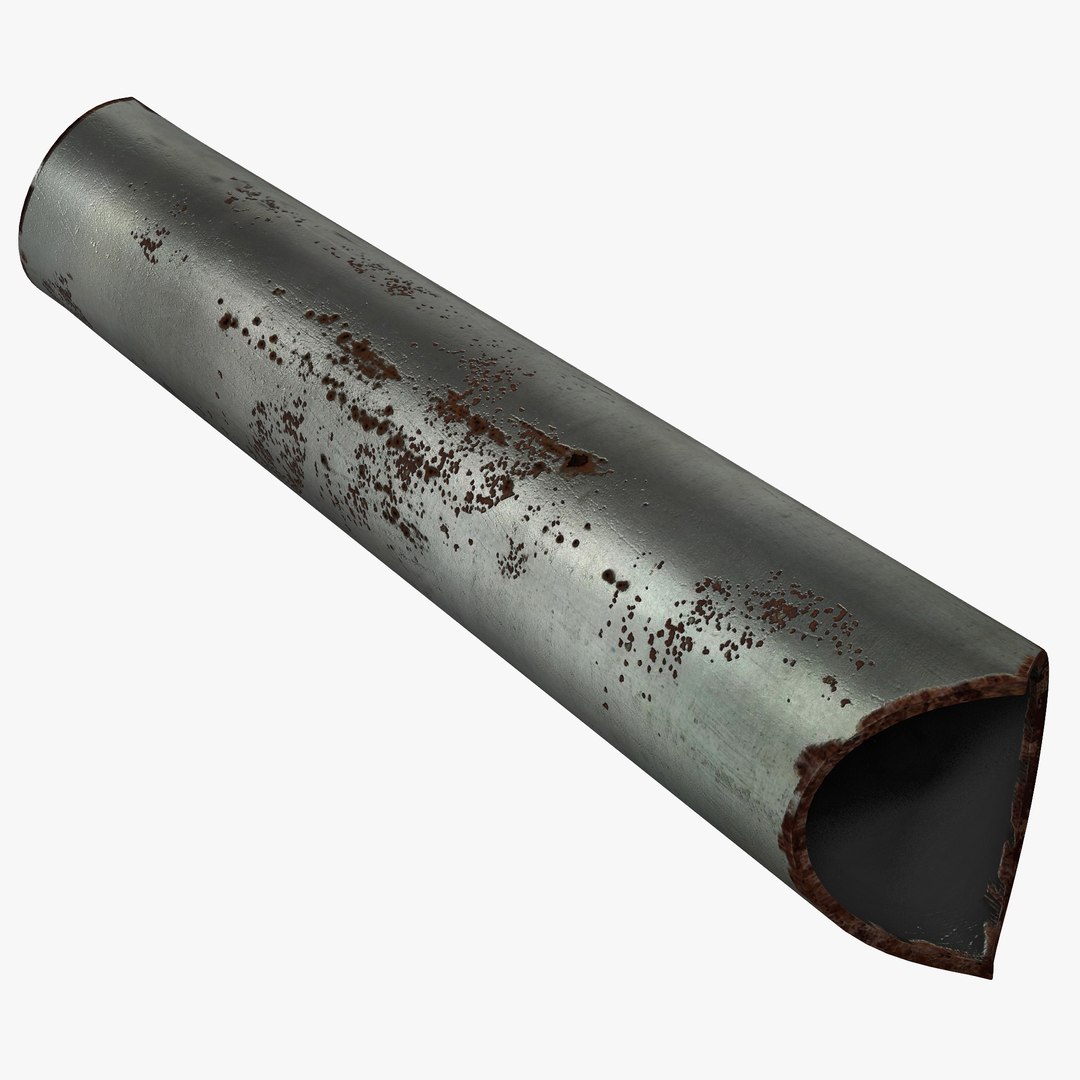 Broken Iron Pipe 5 3D Model 3D model preview