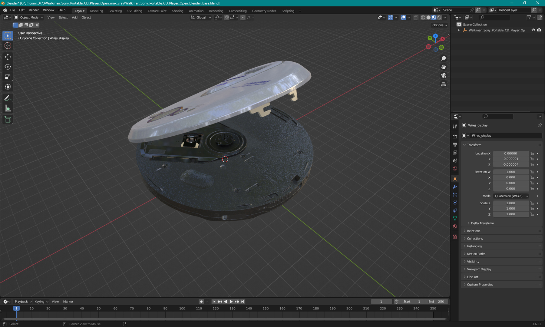 modelo 3d Reproductor de CD portátil Walkman Sony abierto - TurboSquid ...