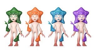 Pisces Character Girl 3D model 3D model