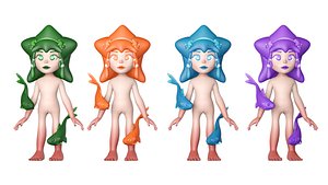 Pisces Character Girl 3D model 3D model