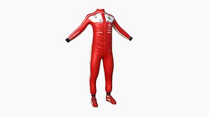 Racing Pilot Uniform A01 Red - Character Clothing Design