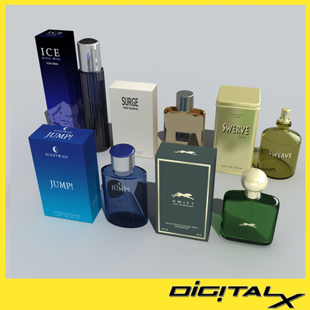Cologne Bottles 3d Model