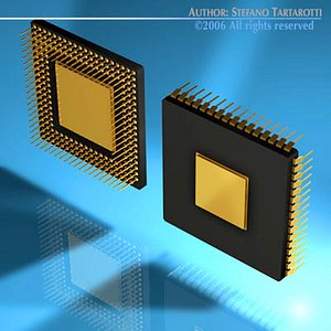 3d model of computer chip