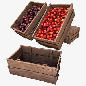 3D Cherries Crate Box