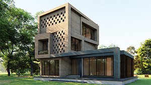architecture modern duplex villa 3D model