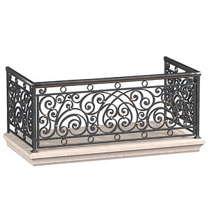 Classic balcony Forged Fence 3D model