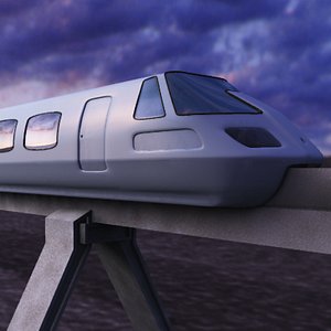 modern trailway train 3ds