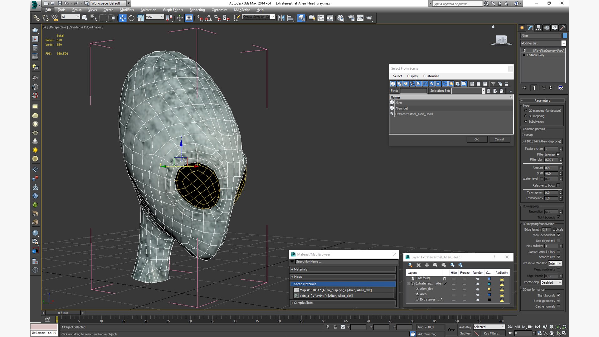 Extraterrestrial alien head 3D model - TurboSquid 1631927