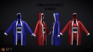 Female Boxer Outfit - Shorts Set and Robe