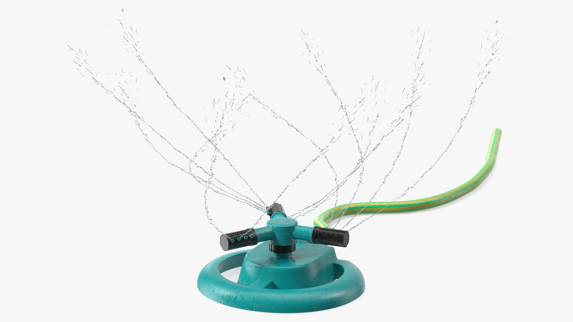 Garden Lawn Sprinkler with Trickles Water 3D model preview