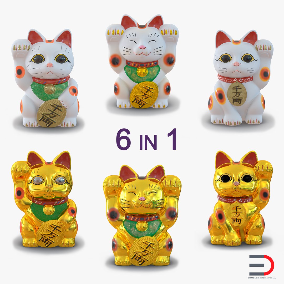 Maneki Neko 3D Models Collection 3D model preview