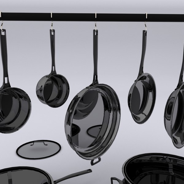 frying pans sauce 3d 3ds