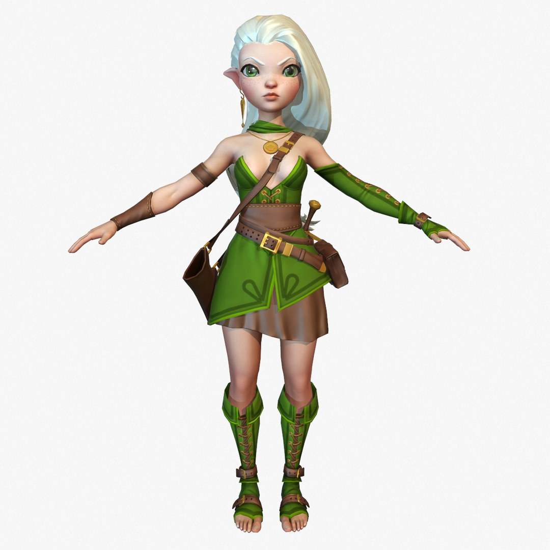 Cartoon Elf Ranger 3d Max