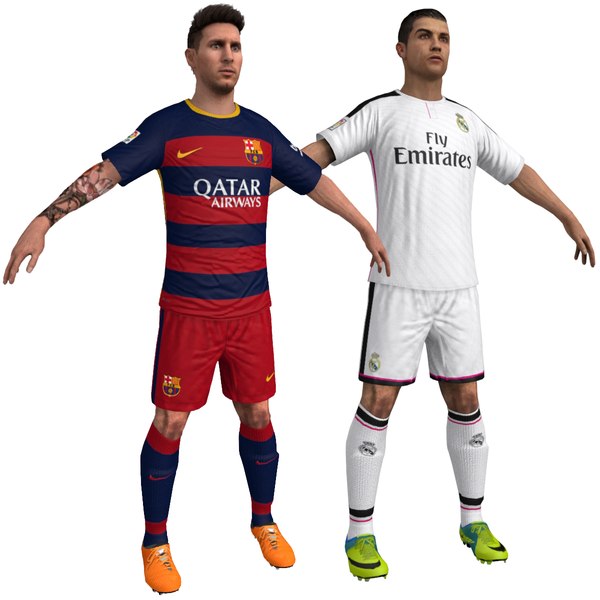 lionel messi cristiano ronaldo 3d model