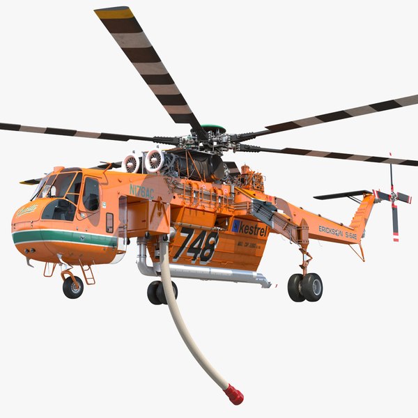 modelo 3d Sikorsky S-64 Skycrane Firefighting Helicopter aparejado ...