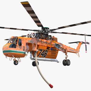 Sikorsky S-64 Skycrane Firefighting Helicopter Rigged