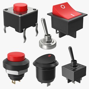 Push Buttons And Automotive Switches 3D model