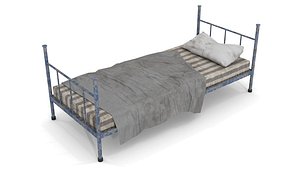 3D model Old Dirty Single Bed 1