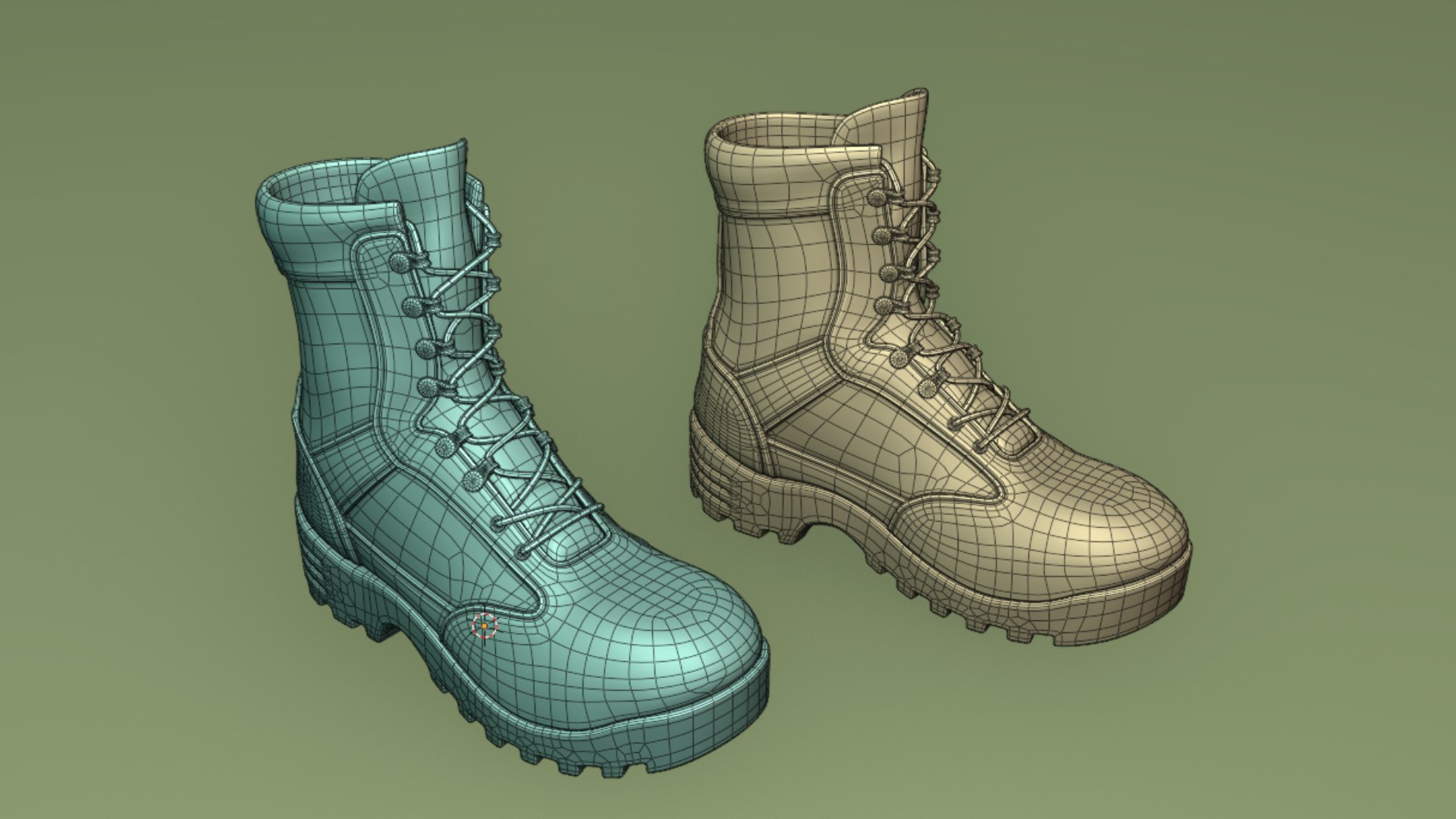 Military-Style Boots in Green Color 3D model https://p.turbosquid.com/ts-thumb/3l/KfOVDg/Xg/wire_1/png/1755181378/1920x1080/fit_q87/75ed58bc6452803bdaf77c7e5378460319fdb5e5/wire_1.jpg