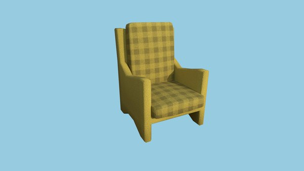 yellow plaid chair