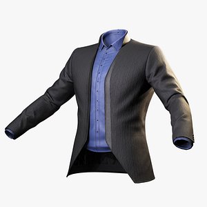 Formal Male Suit Jacket with Shirt- Realistic 3D Model 3D model