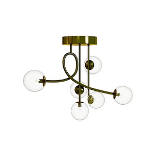 Glass Sputnik Chandelier Lighting Gold 6-Light 3D model