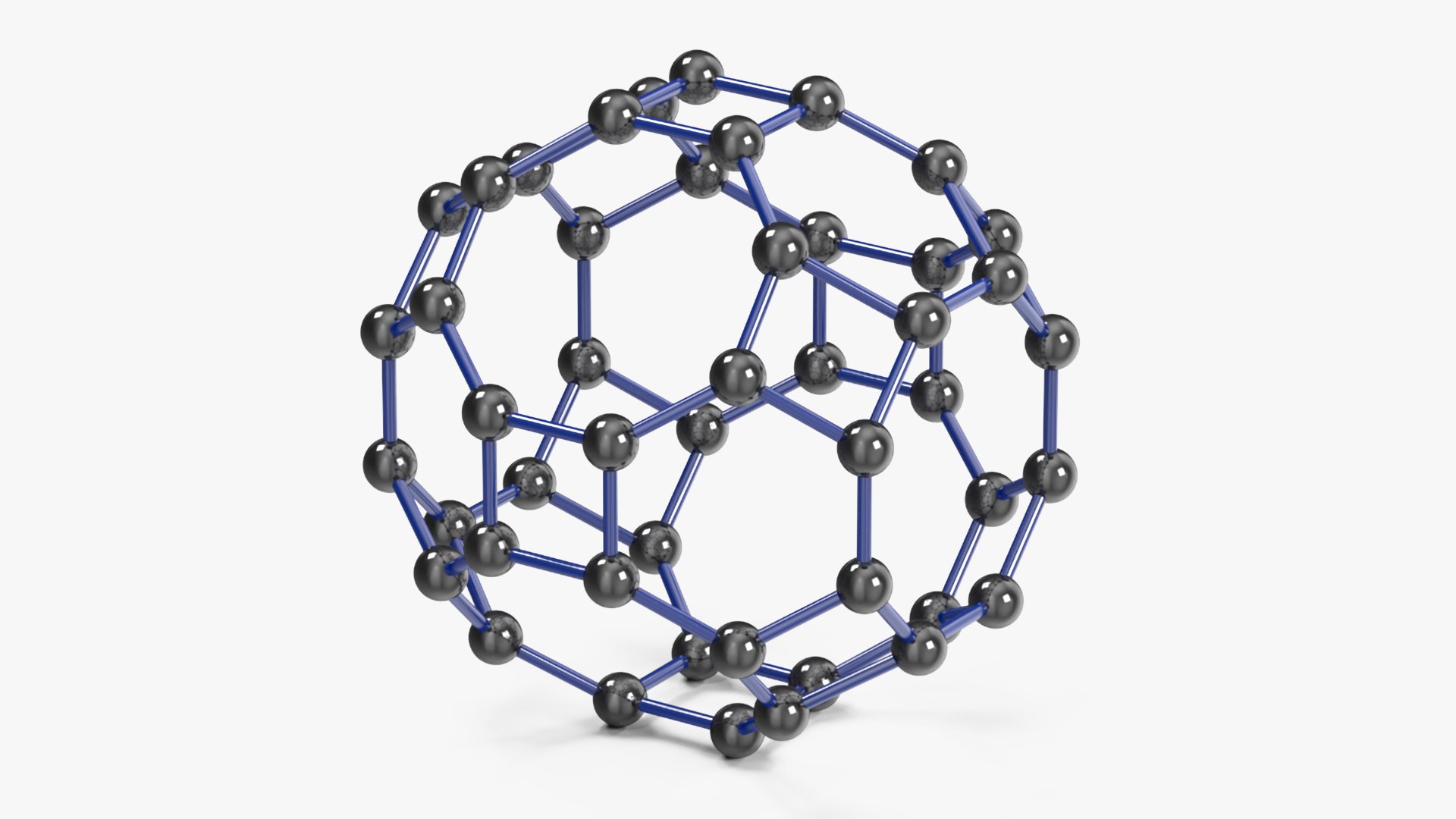 Buckminsterfullerene Molecule Structure 3D model preview