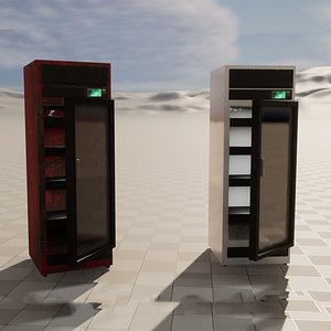 3D model Convenience Store Wall Refrigerator GAME READY