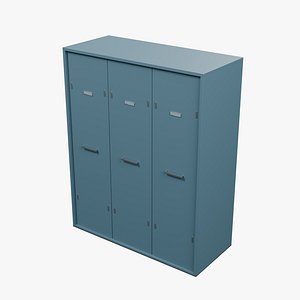 Painted Steel Storage Locker Bank - 1440 x 625 x 1800 mm 3D model