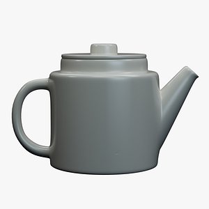 Ceramic White Kettle 3D model
