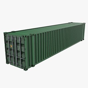 45ft Shipping Container - Green 3D model