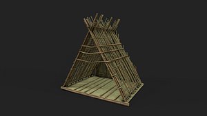 3D model Bamboo Shelter 4