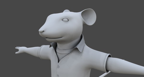 stuart little rat cartoon 3D model