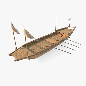 3D Ancient Asian transport ships model
