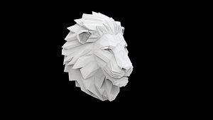Low Poly Lion Head 3D Model 3D model