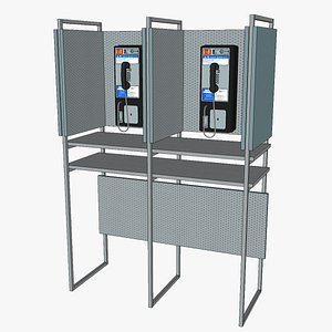 Retro Payphone Circa 1970s - 1980s 3D model