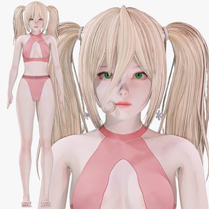 Bikini clothes 0026 - Rig - Unreal - Unity - Blender - Animated - Realistic Female Character
